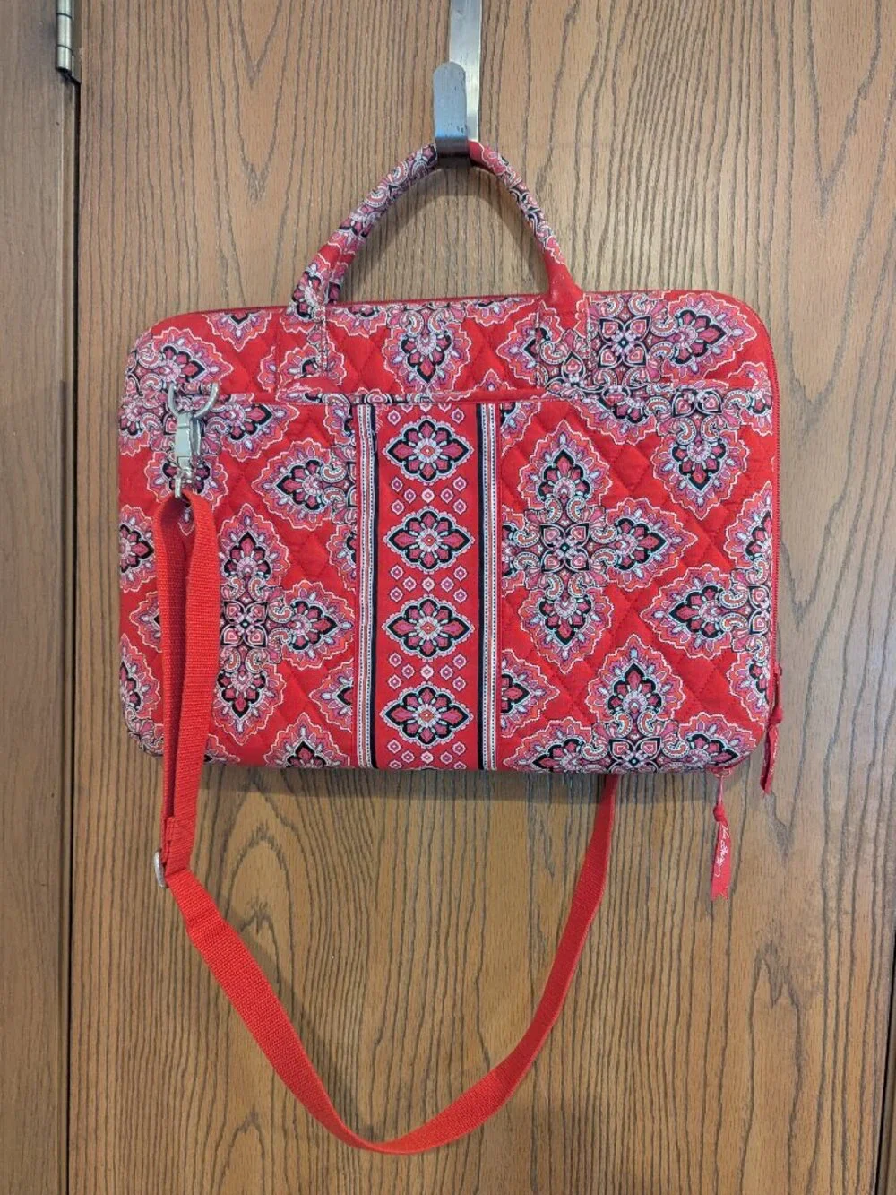 Vera Bradley Laptop Bag Frankly Scarlet Retired Print Hard Shell Crossbody Zip